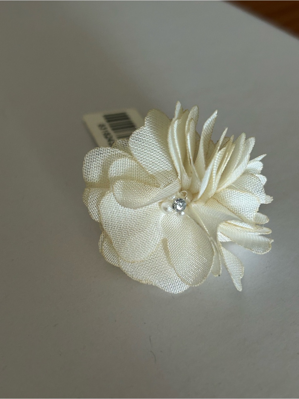 Ivory Floral Fabric Statement Ring - Elegant Women’s Jewelry